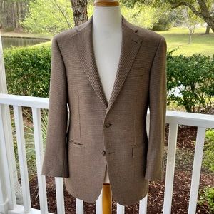 Samuelsohn GABLE 100% Baby Camelhair Houndstooth 2 Button Blazer. Size 38R.